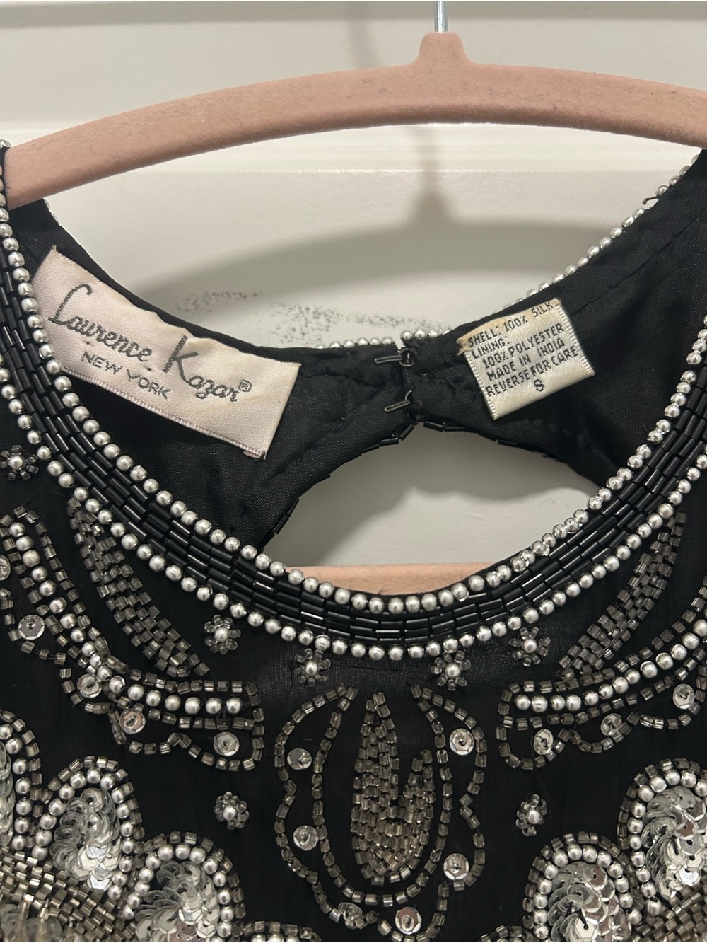 Laurence Kazar Black Dress with Silver Fringe Embellishment - Picture 5 of 9
